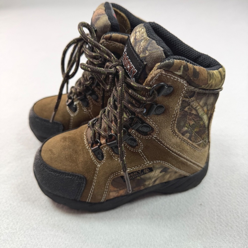 Rocky Kids 7" Outdoor Brown Camo Insulated Waterproof Boots FQ0003710 Size 9M